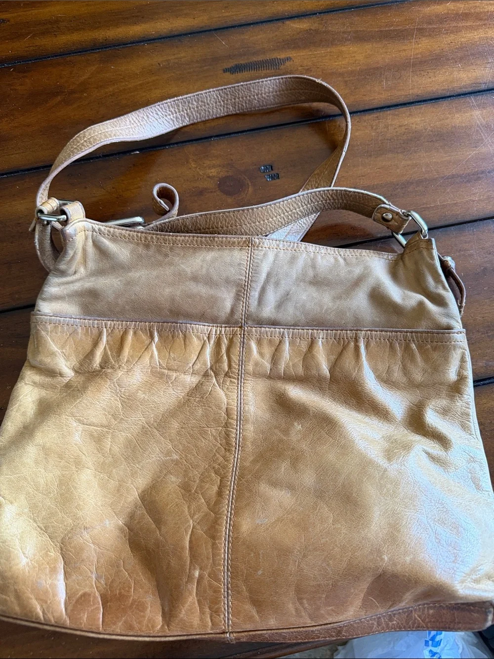 HOBO Tan Leather Crossbody Hobo Bag